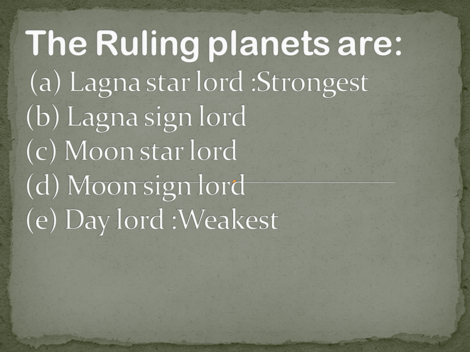 Ruling Planets